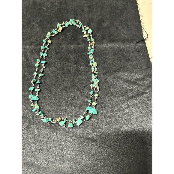 Turquoise Nugget Necklace 36" with Clasp - Picture 8 of 8